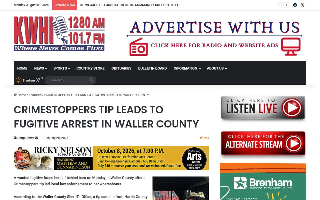 Waller County arrest news report from a local media source
